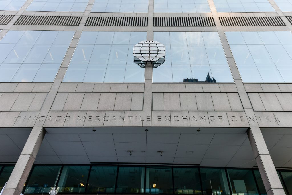 CME Group plant Optionen auf Bitcoin-Futures Gebäude Chicago Mercantile Exchange